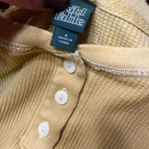 Wild Fable Waffle‎ Crop Top Mustard Yellow - Picture 3 of 6